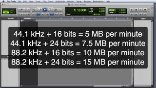 Audio Storage Requirements in Pro Tools