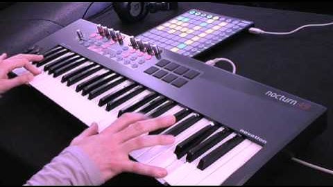 Radlust performing a track with a Novation Nocturn Keyboard and Launchpad controlling Ableton Live