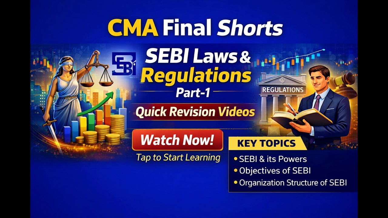 CMA Final P-13 | SEBI Laws & Regulations Revision | IPO Rules Explained Simply | Part 1