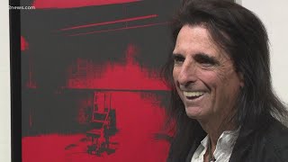 Alice Cooper unveils famed 'Little Electric Chair' silkscreen by Andy Warhol