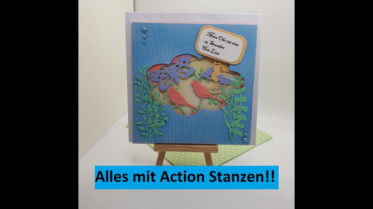 Diorama Karte nur mit Action Stanzschablonen gemacht!!!! - YouTube