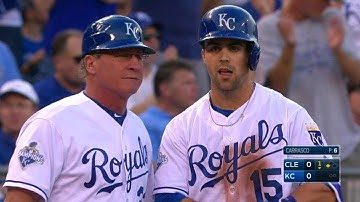 CLE@KC: Merrifield triples to lead off the 1st