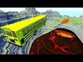 BeamNG.drive - Cars Vs Lava Pools, Giant Pit, Lava Speed Bumps Into Rainbow Lake 4 Hours BeamNG TV
