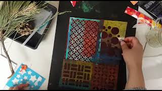 Gel Printing using stencils on Tissue Paper - Gelli Arts - Gelli Printing Fun