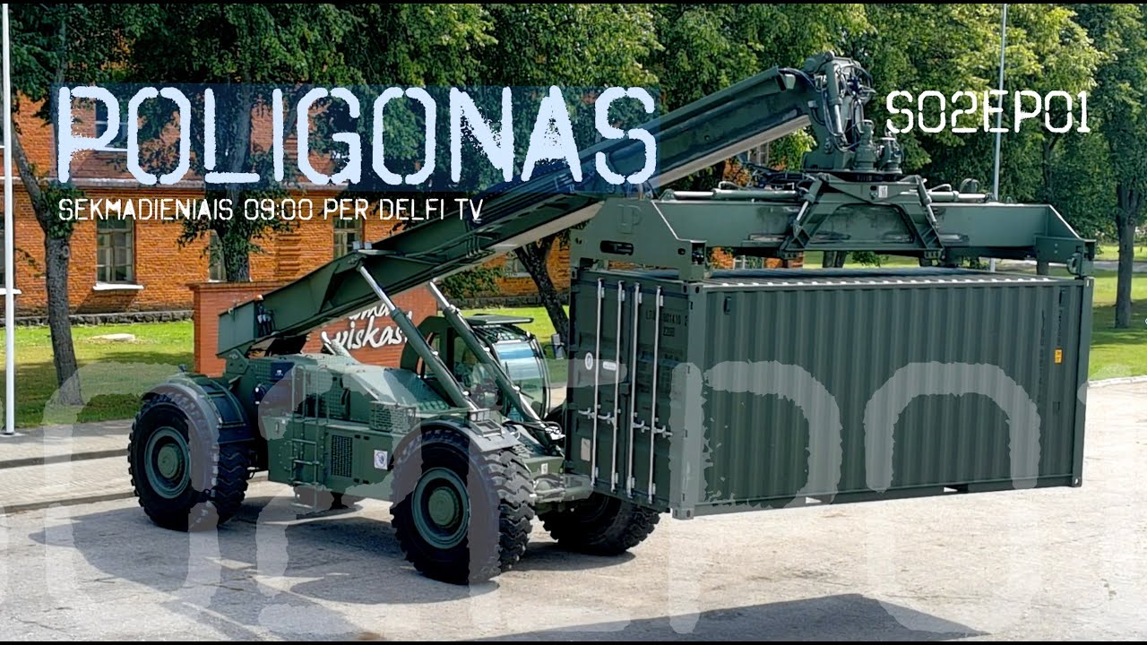 Poligonas. Lietuvos kariuomenės technika sunkiems kroviniams sukrauti ir pervežti