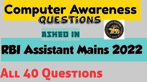 Computer Awareness questions asked in RBI Assistant Mains 2022🔥 #rbiassistant2022