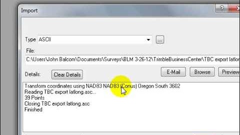 TPC Desktop BLM: Importing Trimble Business Center Points