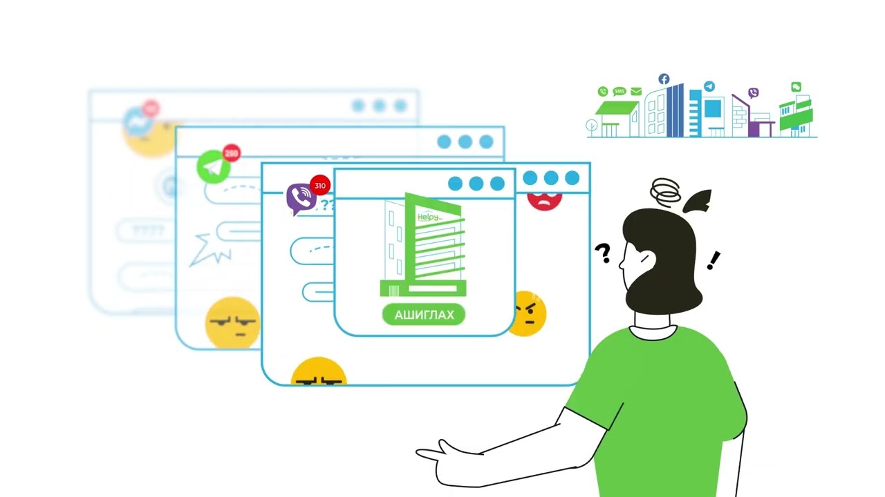 Helpy Cloud Call Center Animation