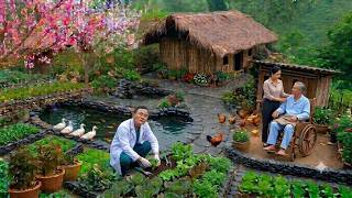 Living in the forest at 60: grows vegetables for a childless couple, the husband suffered a stroke