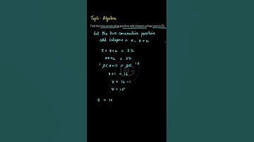 Find the two consecutive positive odd integers whose sum is 32. #divigurumath #viral