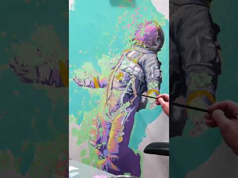 How to paint a disintegrating astronaut #oilpainting #paintingideas #paintingprocess #art