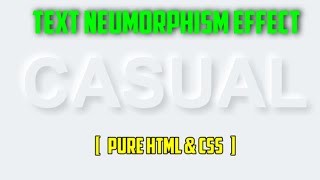 Neumorphism Text Effect | Editable Text | CSS Tutorial screenshot 1