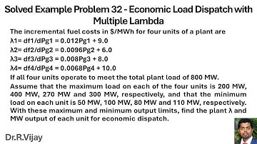 Solved Example Problem 32 - Economic Load Dispatch with Multiple Lambda #psoc