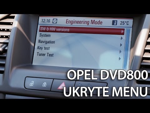 Ukryte menu Opel CID & DVD800 Navi (Insignia, Meriva B, Astra J, Vauxhall)