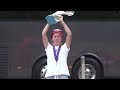 Lionesses captain Leah Williamson shows off Euro 2022 trophy