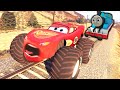 Thomas Train VS Lightning Mcqueen Car in GTA 5 | Lightning Mcqueen Car Want To Stop Thomas Train