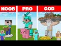 Minecraft NOOB vs PRO vs GOD: STATUE HOUSE BUILD CHALLENGE Animation