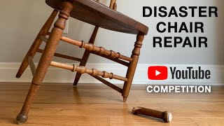 Disaster Chair Restoration and YouTube Competition with @ATRestoration @TranscendFurnitureGallery