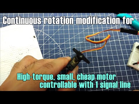 Modifying servo motor for continuous rotation / サーボモーターの無限回転改造