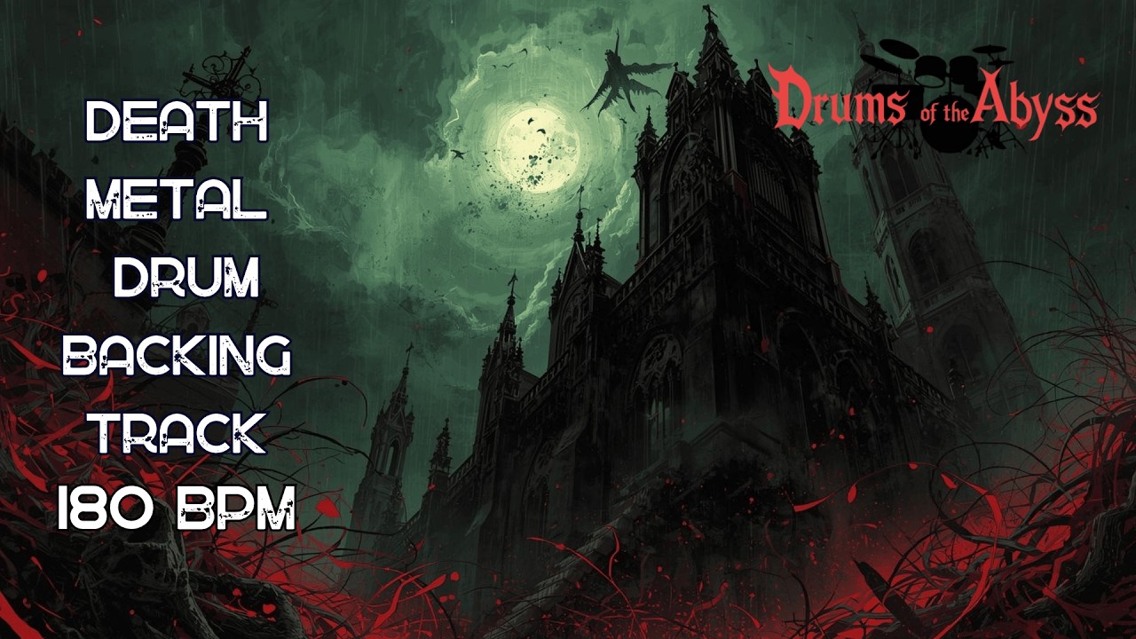 180 BPM Death Metal Drum Backing Track | Driving Double Kick Assault ...