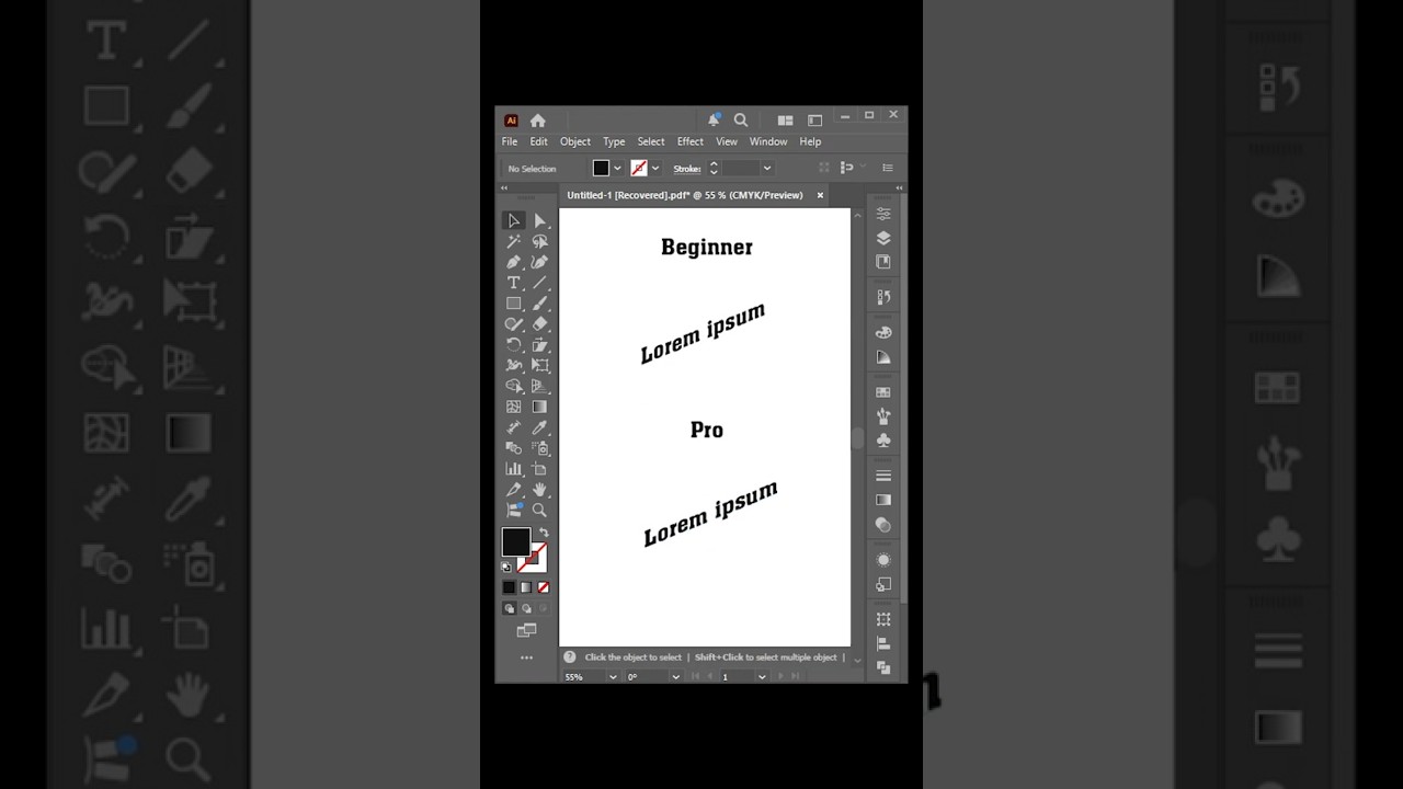 Illustrator Design Tutorial Upward Pointing Text Effect | 