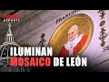 Se ILUMINA por primera vez el MOSAICO de LEÓN en la basílica de SAN PABLO en su PRESENCIA