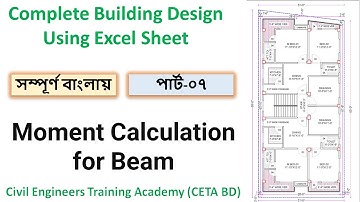 7. Complete Building Design Using Excel Sheet - Moment Calculation for Beam Design @EngrSMHedaetullah​