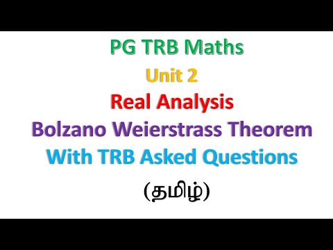 Bolzano Weierstrass Theorem