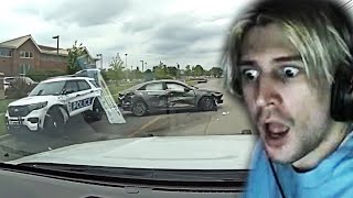 Wild Dashcam Video Shows Police Chase With 2 Teens in Stolen Car | xQc Reacts