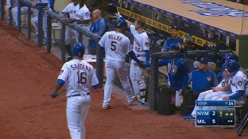 NYM@MIL: Villar scores as Perez gets into rundown