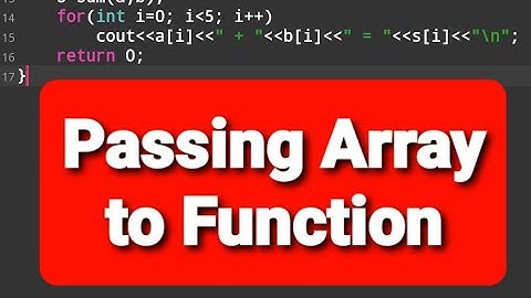 C/C++ code : Passing array to Function