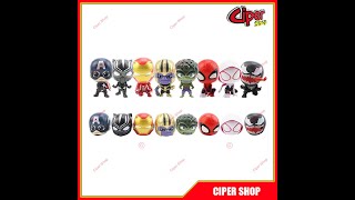 Bộ 8 nhân vật Avengers chibi - Set 8 figure Avengers - Mô hình nhân vật siêu anh hùng 