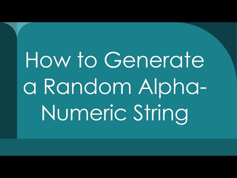 How to Generate a Random Alpha-Numeric String