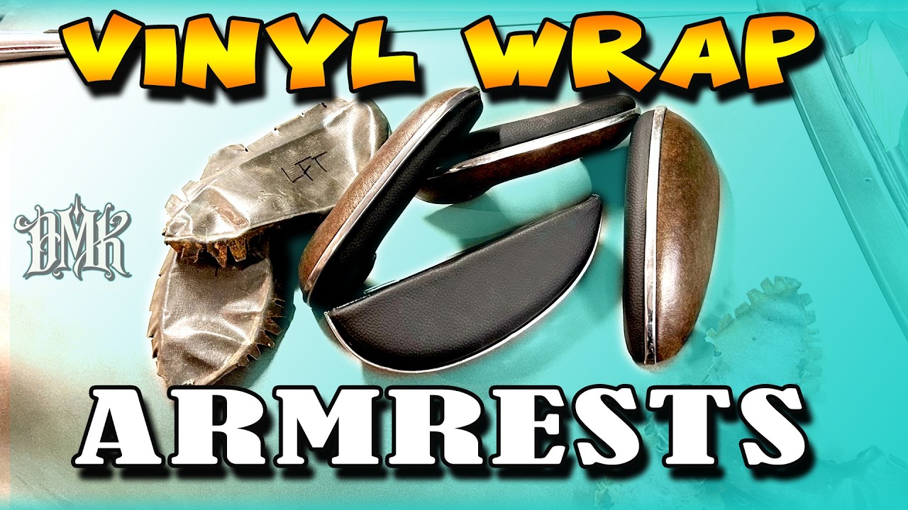 Glueing, Stretching Vinyl Upholstered Compound Curves - 51 Chevy Armrests - Upholstery Journey 5.1