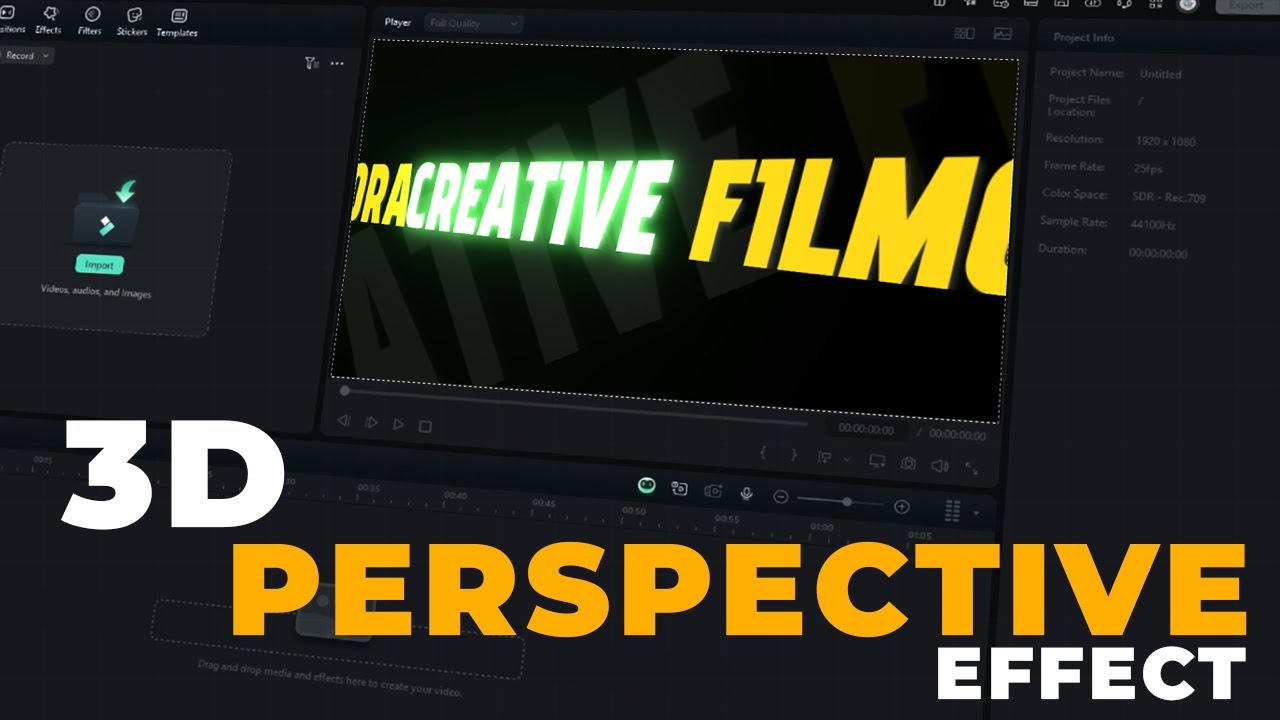 3D Perspective Effect in Filmora 14 - 3D Screen and 3D Text - YouTube