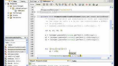 Generar una tabla de multiplicar en  NetBeans
