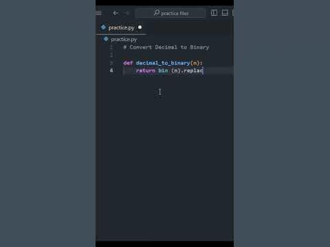 Convert Decimal To Binary | #python #pythonprogramming#coding# ... image.