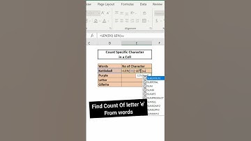 How to count a Specific Character in a Cell #shorts #excel #msexcel #trending #dataanalyst #data