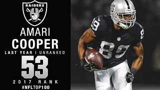 Oakland raiders wide receiver amari cooper comes in at #53 on the list
of top 100 players 2017 as voted his peers. subscribe to nfl:
http://j.mp/1l...