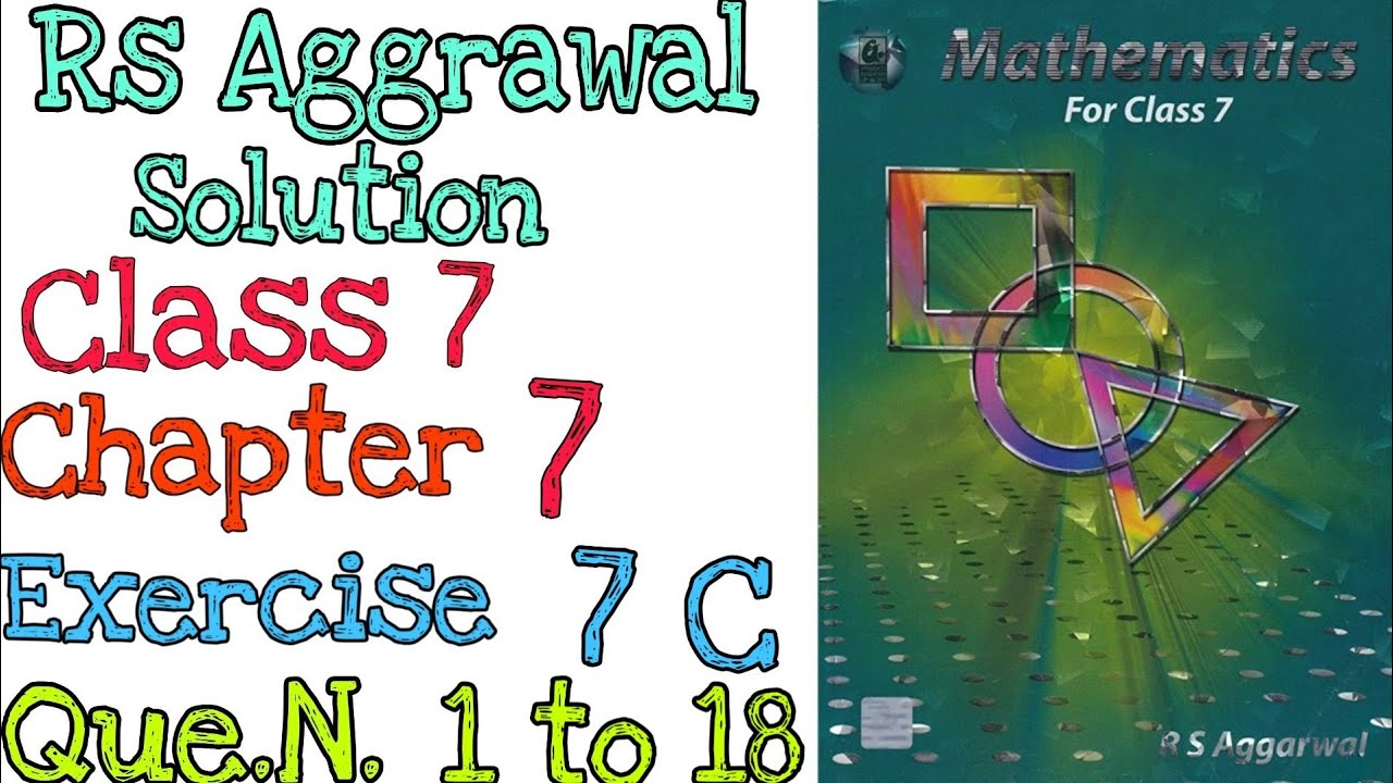 Rs Aggarwal class 7 Exercise 7C Question number 1 to 18| Linear ...