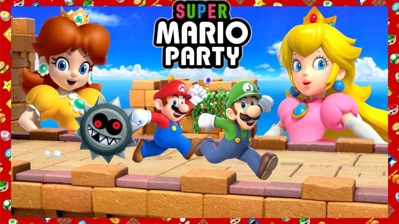 Super Mario Party Minigames Mario vs Peach vs Luigi vs Daisy