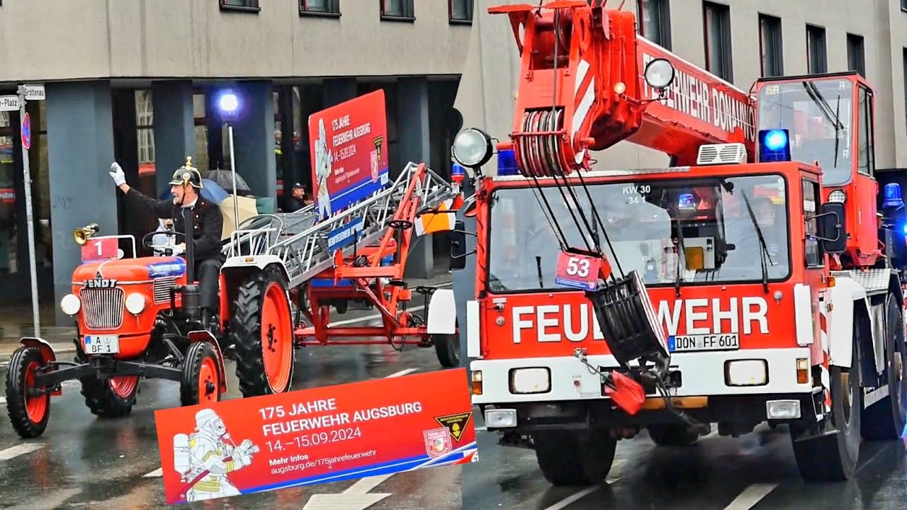 [175 Jahre Feuerwehr Augsburg] Großer Festumzug zum Jubiläum