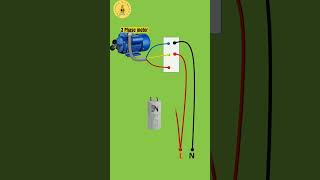 how to run 3 phase motor on single phase using capasitor #electrician #electrical