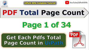 Get PDF Total Page Count Using Regex | Get Pdf Page Count in UiPath | UiPath RPA