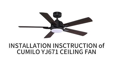 Voice Control Smart Ceiling Fan with Light Installation instructions - Model YJ671