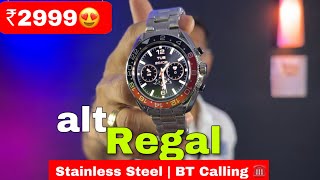 alt Regal Premium Metallic Smartwatch | Stainless Steel Body | Bt Calling