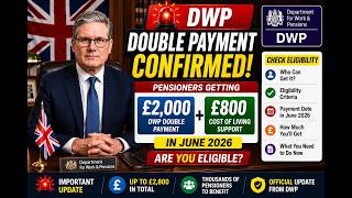 🚨 DWP DOUBLE PAYMENT CONFIRMED! Pensioners Getting £2,000 + £800 in June 2026 — Are YOU Eligible?