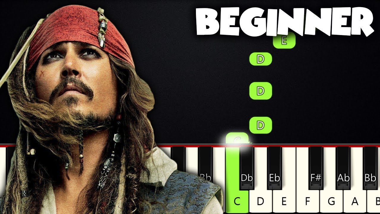 Hes A Pirate   Pirates Of The Caribbean  BEGINNER PIANO TUTORIAL  SHEET MUSIC by Betacustic