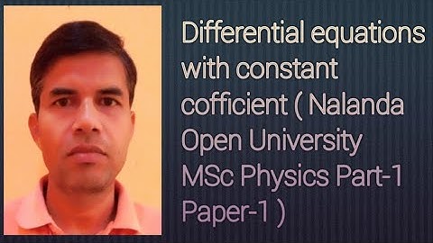 Differential equations with constant cofficient l Physics and Mathematics Master