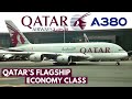 Qatar airways airbus a380 economy paris  doha